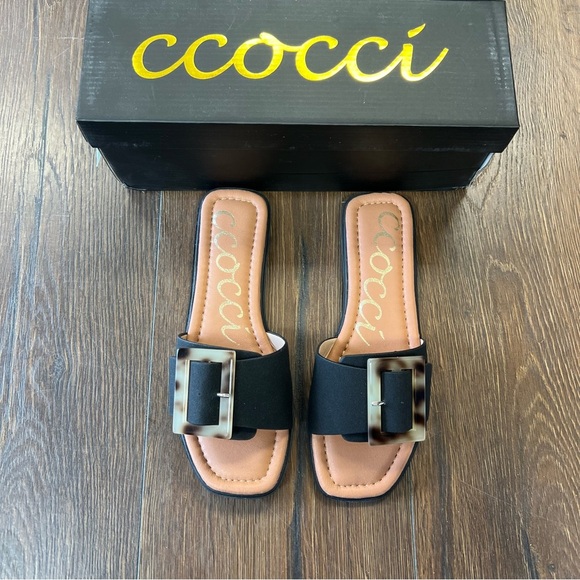 🆕 Ccocci leopard thermal knit cross cross sandal SZ 6 - Picture 2 of 3